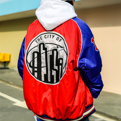 EMBROIDERED WINDPROOF BASEBALL JACKET I-0127