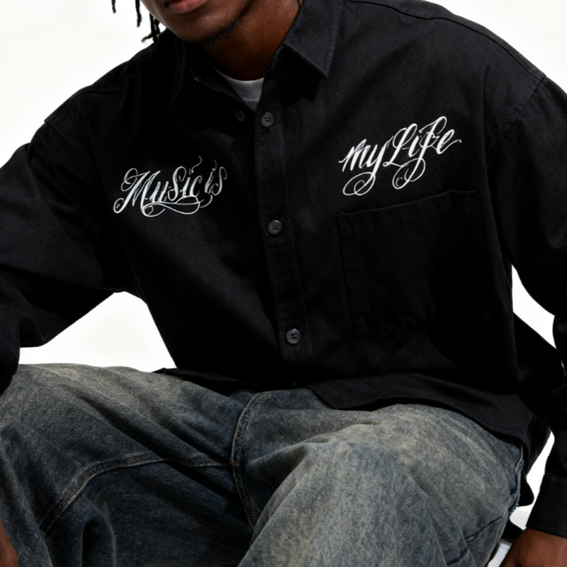 VINTAGE CHICANO TATTOO WORK SHIRT I-0170