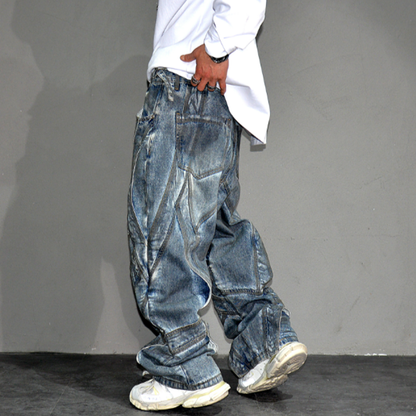 VINTAGE GANGSTER WIDE-LEG PANTS I-0150