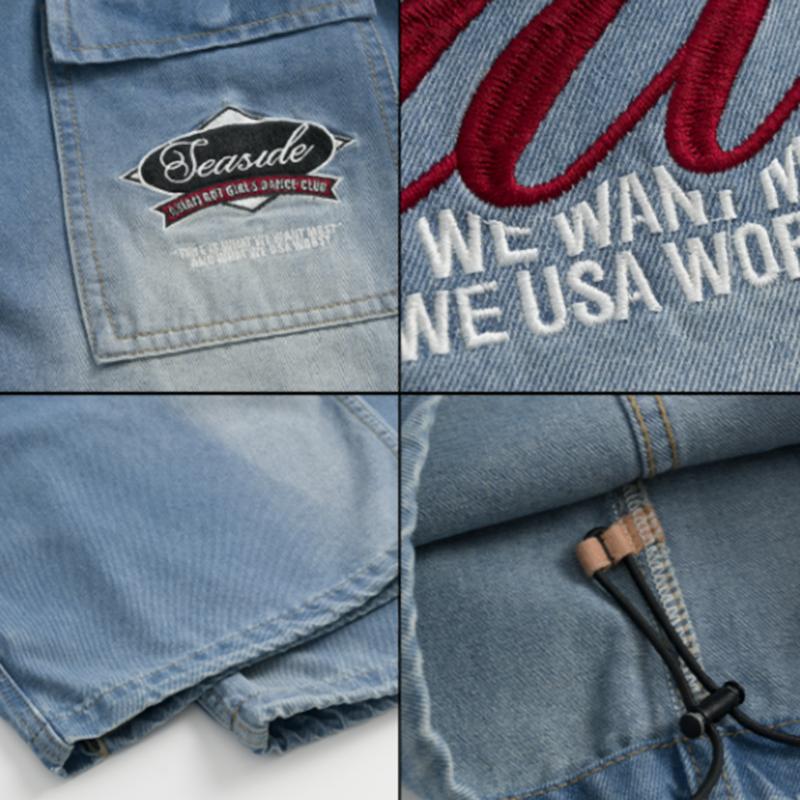 EMBROIDERED WIDE LEG DANCE PANTS I-0143