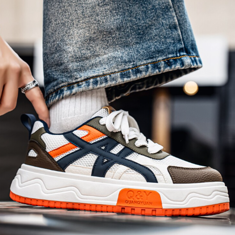 COLOR BLOCK MESH CASUAL SNEAKERS I-0246