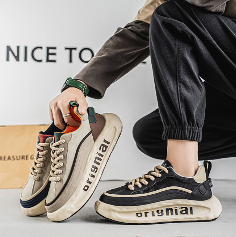 AUTUMN LEATHER DAD SNEAKERS I-0212