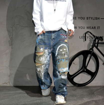 URBAN GRAFFITI WIDE-LEG PANTS I-0151