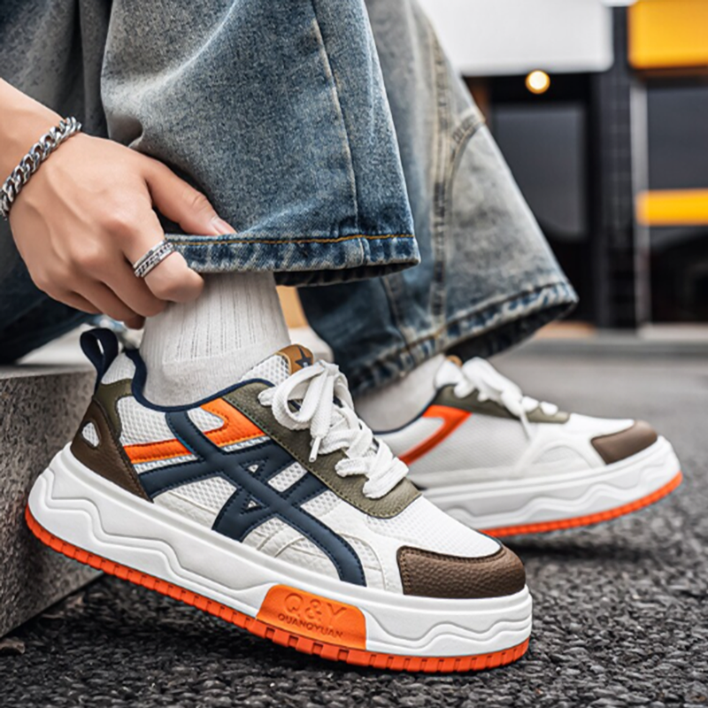 COLOR BLOCK MESH CASUAL SNEAKERS I-0246