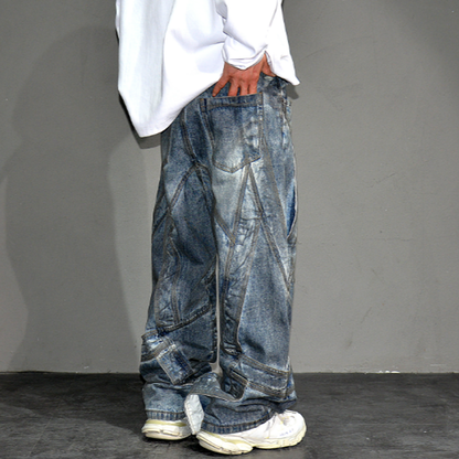 VINTAGE GANGSTER WIDE-LEG PANTS I-0150