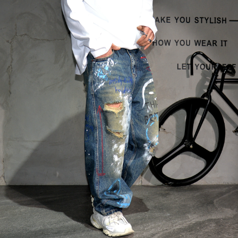 URBAN GRAFFITI WIDE-LEG PANTS I-0151