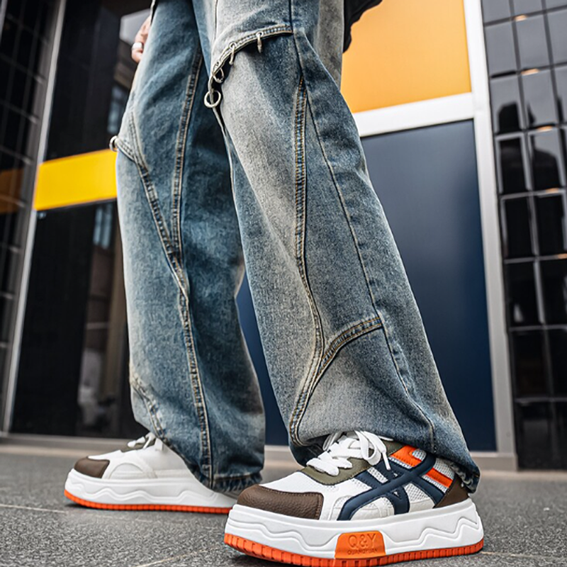 COLOR BLOCK MESH CASUAL SNEAKERS I-0246