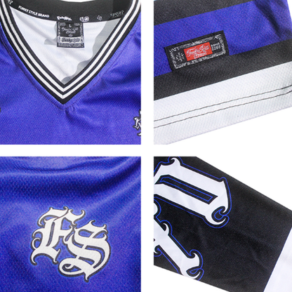 FUNKY HIP-HOP RUGBY LONG SLEEVE TEE I-0110