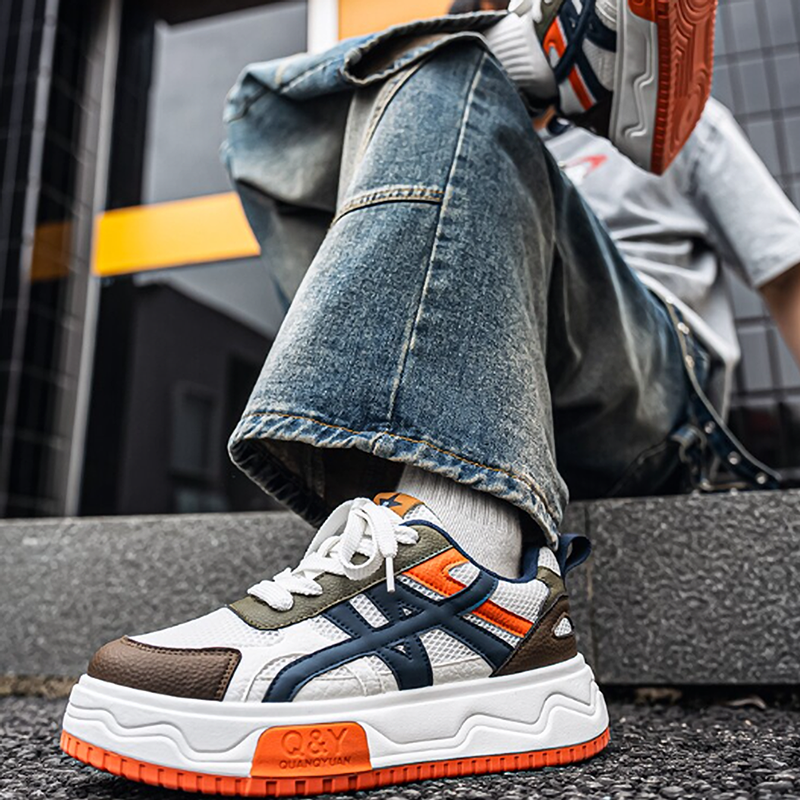 COLOR BLOCK MESH CASUAL SNEAKERS I-0246