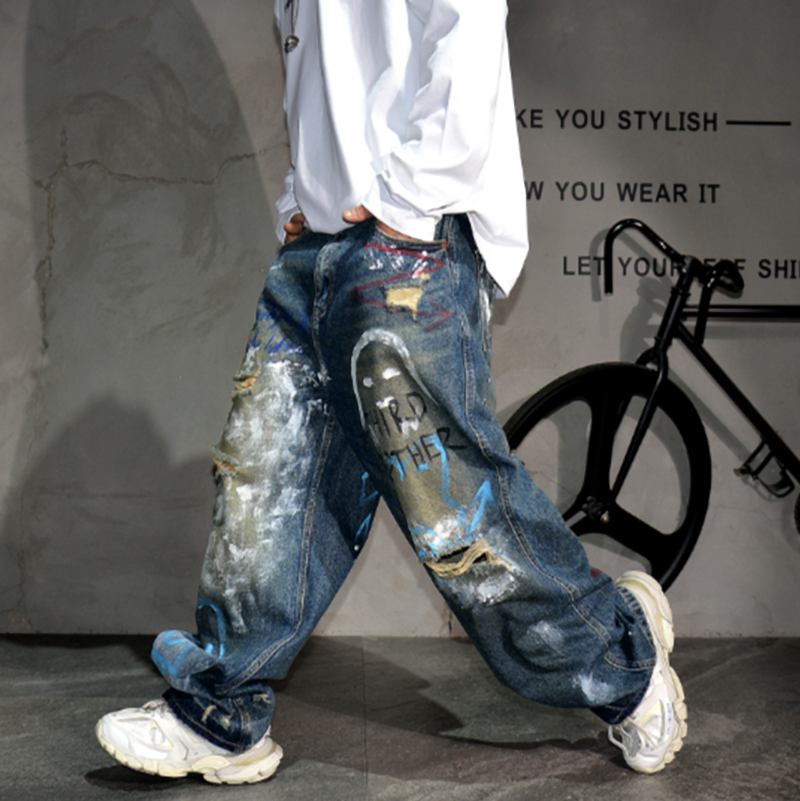 URBAN GRAFFITI WIDE-LEG PANTS I-0151