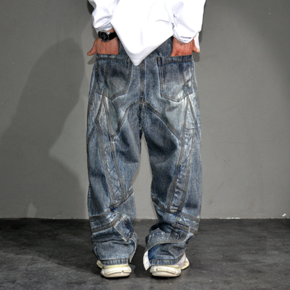 VINTAGE GANGSTER WIDE-LEG PANTS I-0150