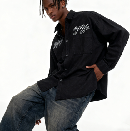 VINTAGE CHICANO TATTOO WORK SHIRT I-0170