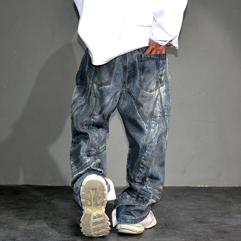 VINTAGE GANGSTER WIDE-LEG PANTS I-0150