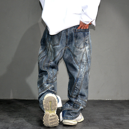 VINTAGE GANGSTER WIDE-LEG PANTS I-0150