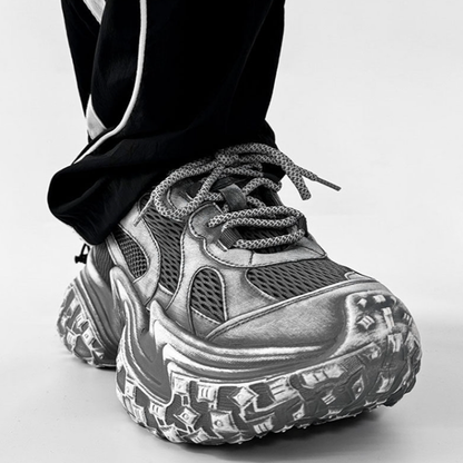 BLACK KNIGHTS THICK SOLE SNEAKERS I-0203