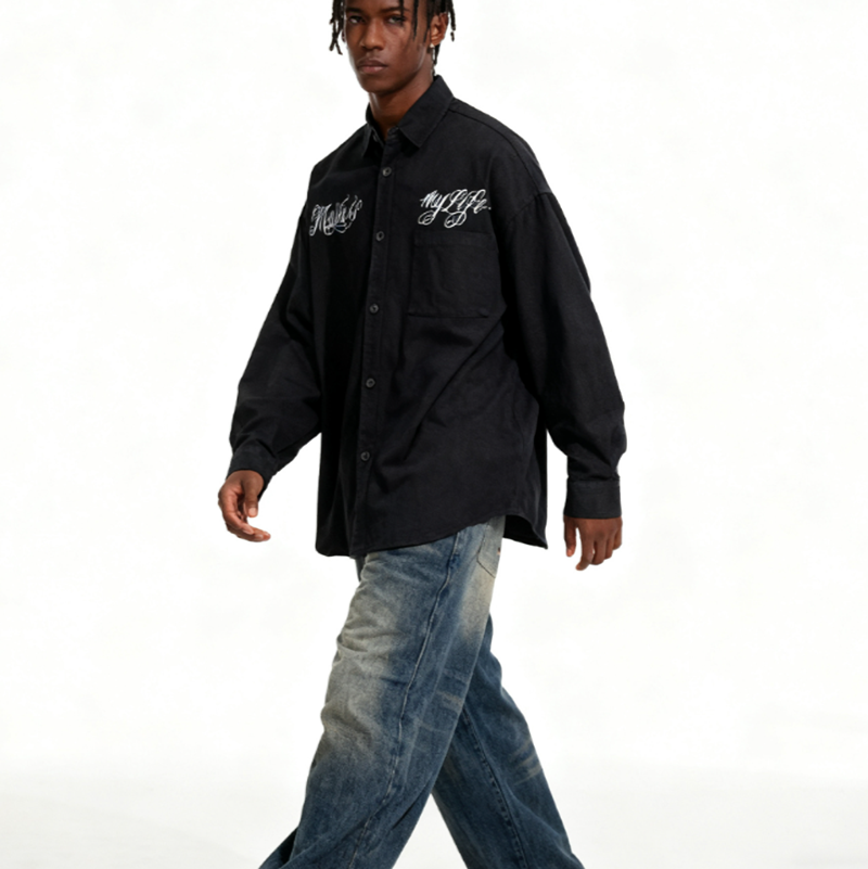 VINTAGE CHICANO TATTOO WORK SHIRT I-0170