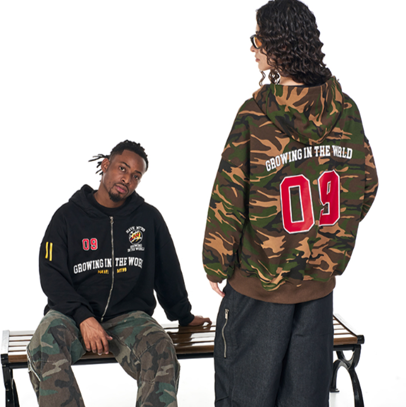 RETRO CAMO HOODED SWEATSHIRT I-0185