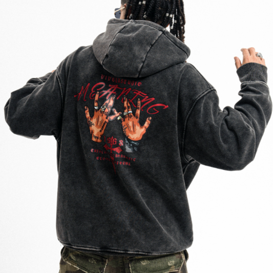 HOODED SHAKER SWEATSHIRT I-0161