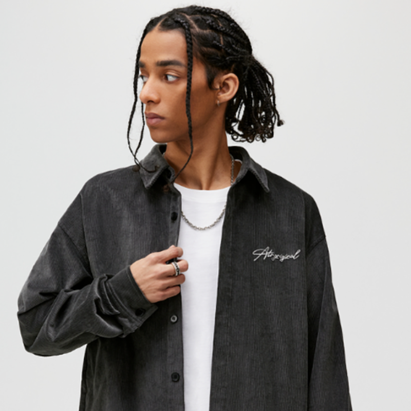 RETRO FLORAL CORDUROY SHIRT I-0080