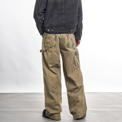 VINTAGE SCRATCHED JEANS I-0041