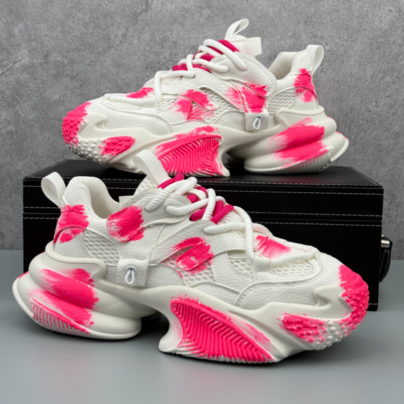 GRAFFITI THICK-SOLE SNEAKERS I-0234