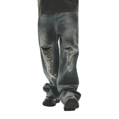 DISTRESSED LOOSE JEANS I-0014
