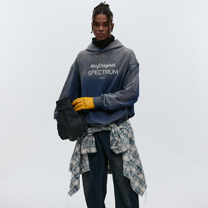 RETRO INK WASH HOODIE I-0068