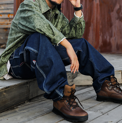 HEAVYWEIGHT EMBOSSED DENIM PANTS I-0132