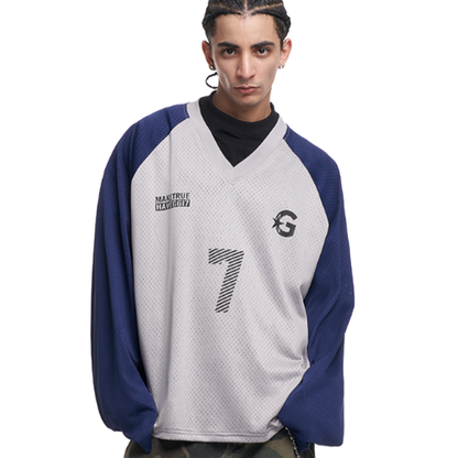 V-NECK STRIPED HOCKEY SHIRT I-0022