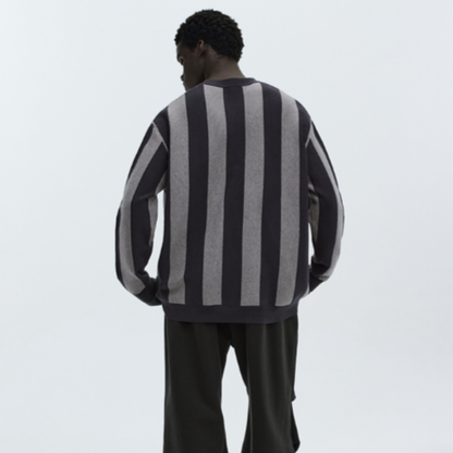 RETRO STRIPED PULLOVER TOP I-0095