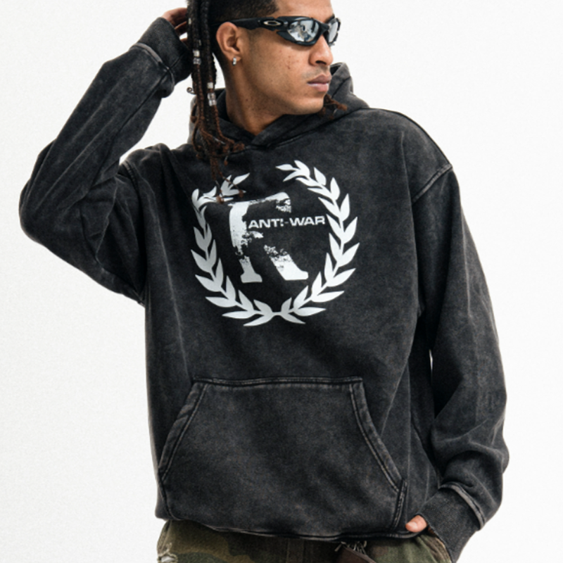 VINTAGE STYLE HOODED SWEATSHIRT I-0155