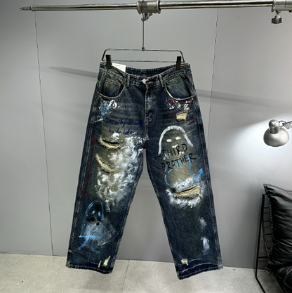 URBAN GRAFFITI WIDE-LEG PANTS I-0151