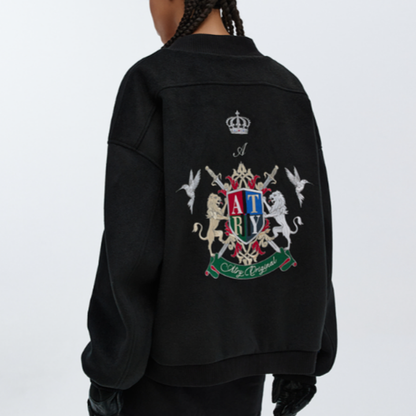 RETRO EMBROIDERED BASEBALL JACKET I-0075