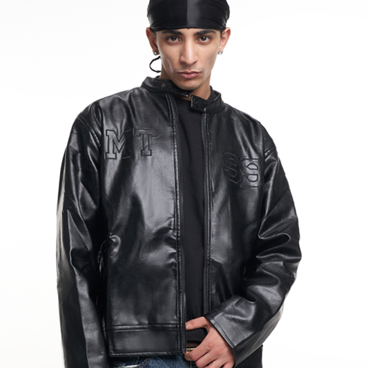 RETRO BIKER LEATHER JACKET I-0138