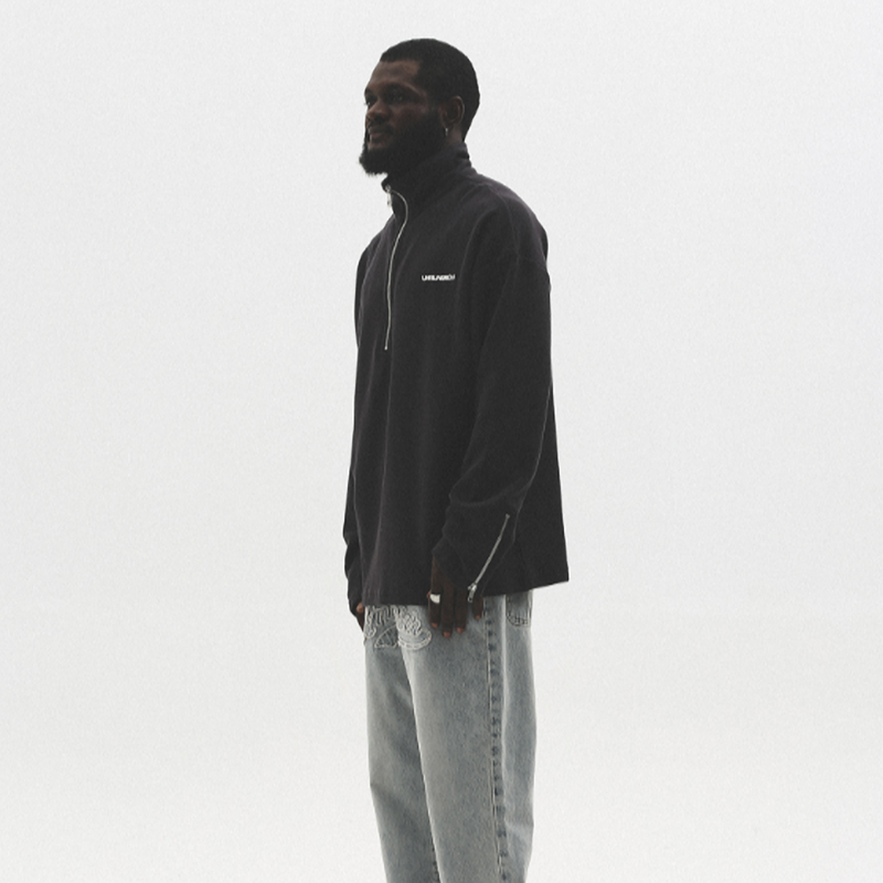 LOOSE HALF-ZIP SWEAT SHIRTI-0010