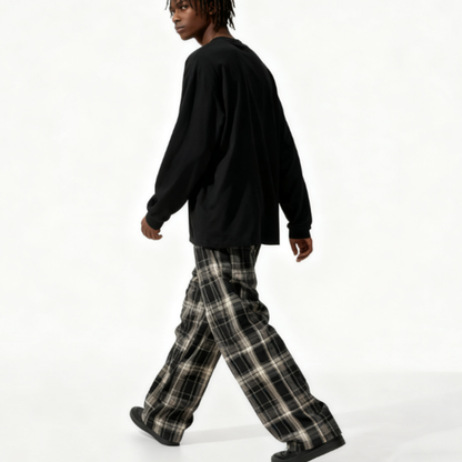 FUNKY PLAID STREET PANTS I-0171