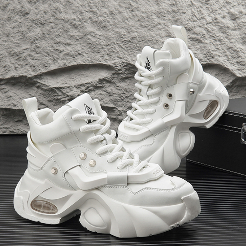 HIGH-TOP LACE-UP DAD SNEAKERS I-0189