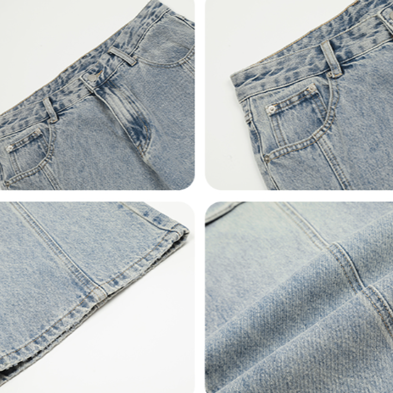 MULTI-POCKET DENIM PANTS I-0030