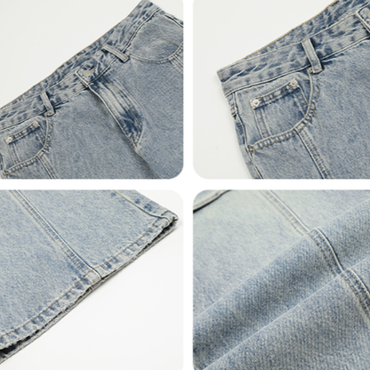 MULTI-POCKET DENIM PANTS I-0030