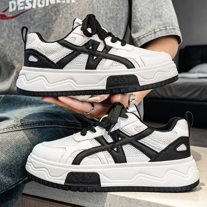COLOR BLOCK MESH CASUAL SNEAKERS I-0246