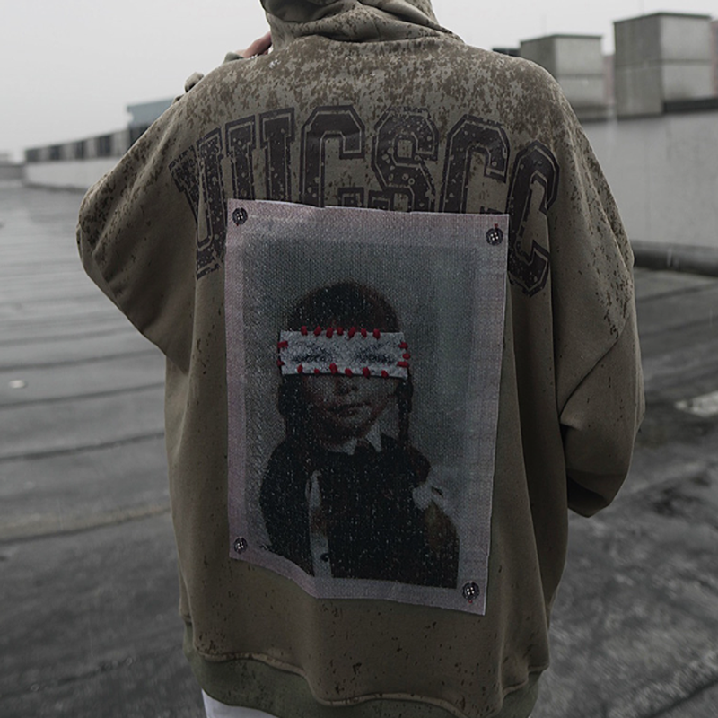 RETRO HIP-HOP HOODED SWEATSHIRT I-0149