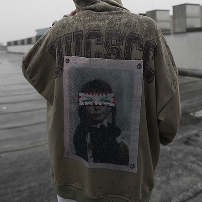 RETRO HIP-HOP HOODED SWEATSHIRT I-0149