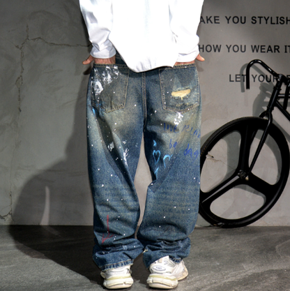 URBAN GRAFFITI WIDE-LEG PANTS I-0151