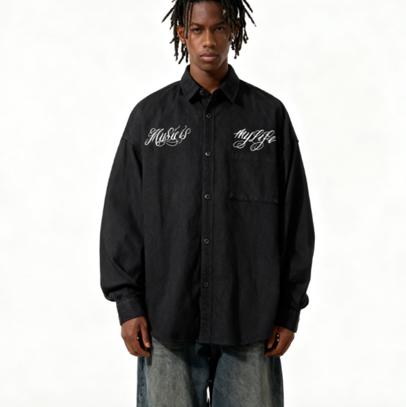 VINTAGE CHICANO TATTOO WORK SHIRT I-0170