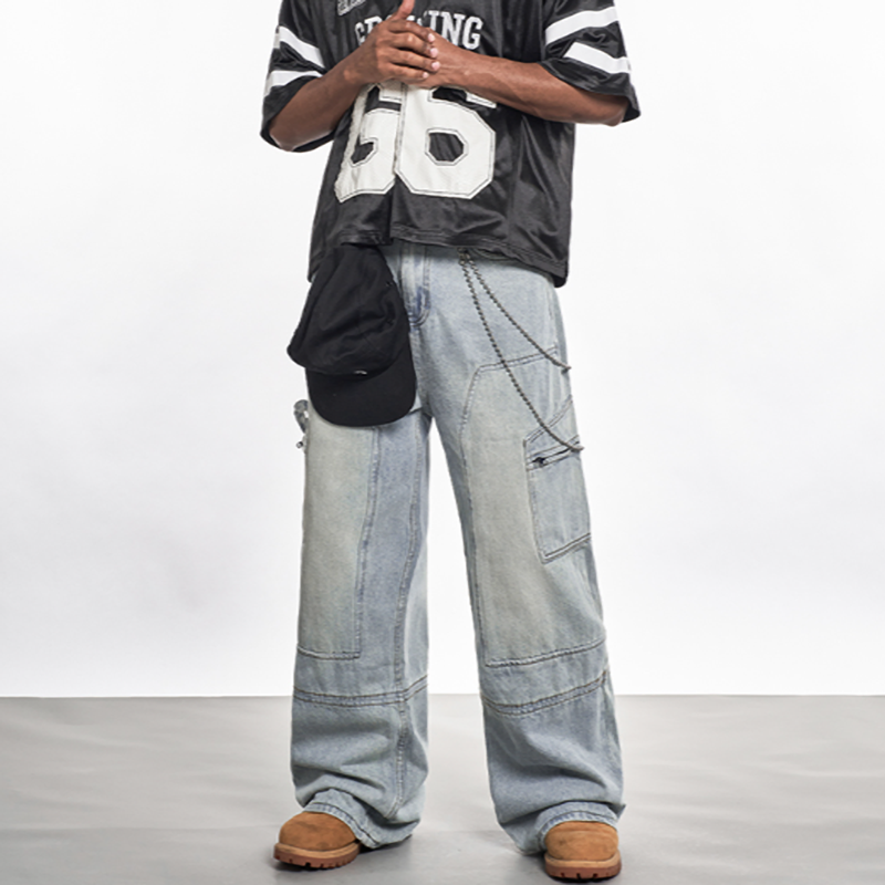 VINTAGE WIDE-LEG DENIM PANTS I-0042