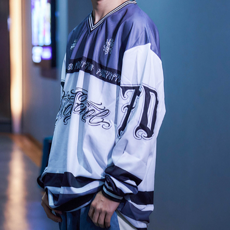 FUNKY HIP-HOP RUGBY LONG SLEEVE TEE I-0110