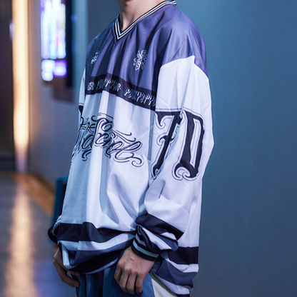 FUNKY HIP-HOP RUGBY LONG SLEEVE TEE I-0110