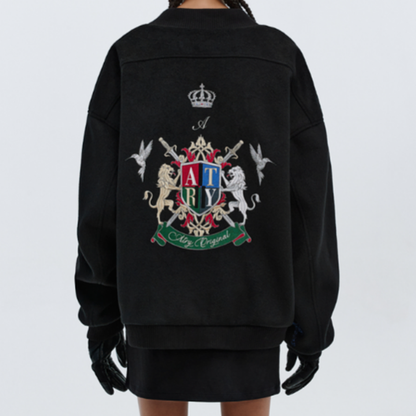 RETRO EMBROIDERED BASEBALL JACKET I-0075