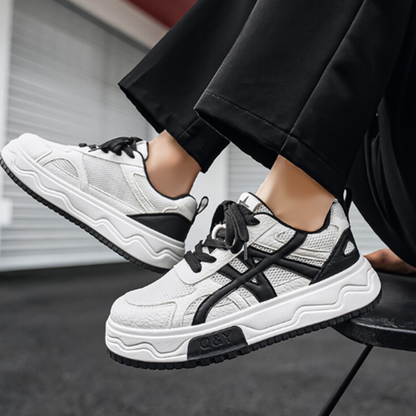 COLOR BLOCK MESH CASUAL SNEAKERS I-0246