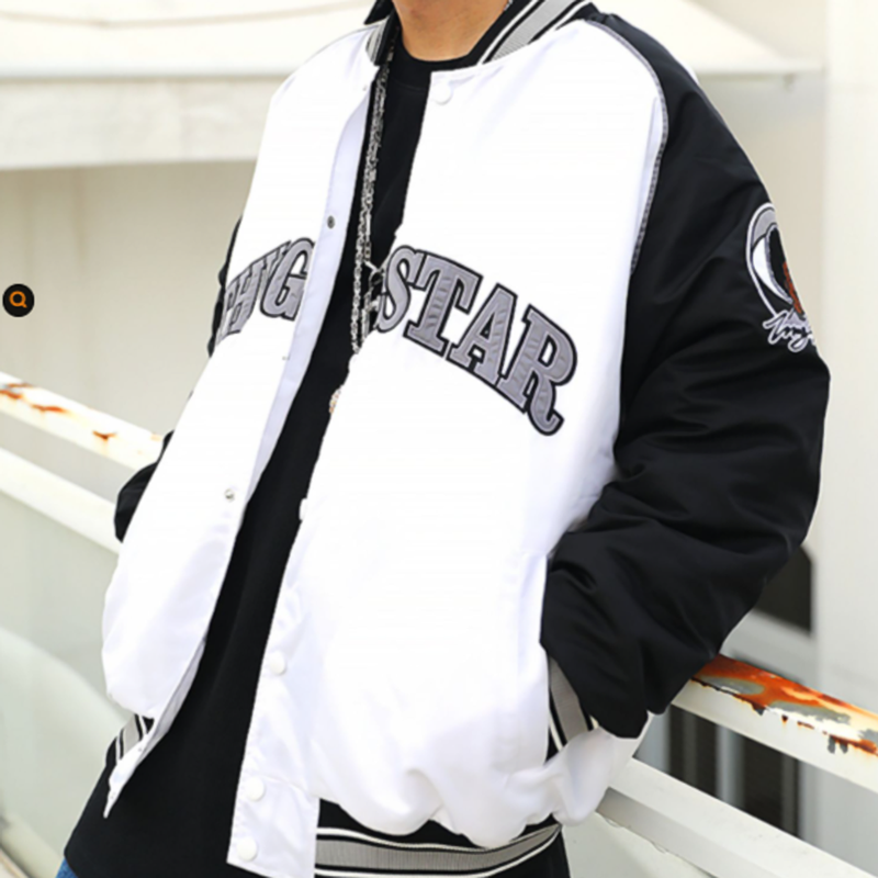EMBROIDERED WINDPROOF BASEBALL JACKET I-0127
